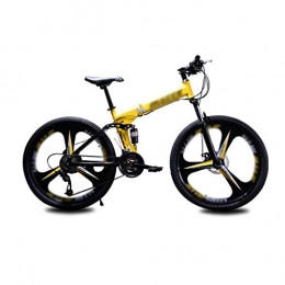 JHEY vélo JHEY 26 Pouces à Vitesse Variable Bikedouble Amortisseur en Acier au Carbone Tube Mur Cadre vélo Pliant (Color : Yellow, Taille : 21 Speed)