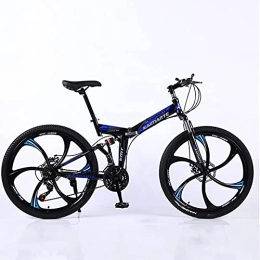 JYCCH vélo JYCCH VTT pliable pour adulte - 66 cm - 27 vitesses - Vitesse variable - Vélo tout-terrain - Vélo souple - Pour homme et femme - Sports de plein air - BU 3 roues - 26" 21SPD (Bu 6 roues 24)