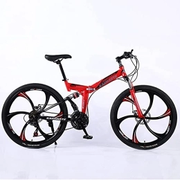 JYCCH vélo JYCCH VTT pliable pour adulte - 66 cm - 27 vitesses - Vitesse variable - Vélo tout-terrain - Vélo souple - Pour homme et femme - Sports de plein air - BU 3 roues - 26" 21SPD (Rd 6 roues 26)
