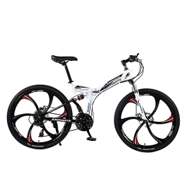 JYCCH vélo JYCCH VTT pliable pour adulte - 66 cm - 27 vitesses - Vitesse variable - Vélo tout-terrain - Vélo souple - Pour homme et femme - Sports de plein air - BU 3 roues - 66 cm - 21SPD (6 roues 24)