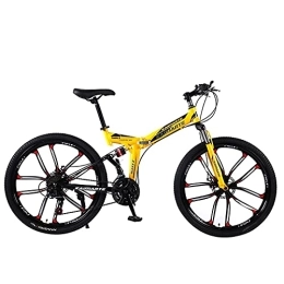 JYCCH vélo JYCCH VTT pliable pour adulte - 66 cm - 27 vitesses - Vitesse variable - Vélo tout-terrain - Vélo souple - Pour homme et femme - Sports de plein air - BU 3 roues - 66 cm - 21SPD (Yl 10 roues 24)