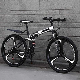 KELITINAus Vélo de montagne, vélo pliable à 21 vitesses, double frein à disque, pour adultes, adolescents et adultes, vélos tout-suspendu D-10Knifewheels - 66 cm, C-3Knifewheels - 66 cm