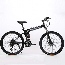 KKLTDI vélo KKLTDI Hommes's Pliage Vélo VTT, Pliage Vélo De Montagne pour Adultes, Fourche De Suspension Absorpicn De Choc Bike Noir 24" 27-Vitesse