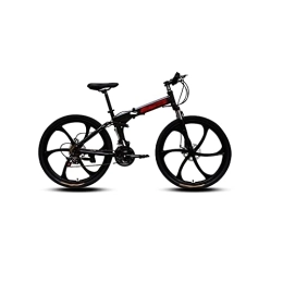LANAZU Vélos de montagne pliant LANAZU Vélo Adulte, VTT, vélo en Alliage d'aluminium de 26 Pouces à 21 Vitesses, adapté au Transport et à L'Aventure