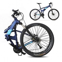 LAYG-Vélo Pliable Bicyclette pour Adulte, 26 Pouces Vélo de Montagne, 27 Vitesses VTT Vélos avec Freins a Disque/Blue