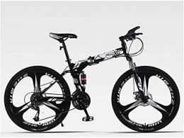 LAZNG vélo LAZNG Folding Mountain Bike 24 Vitesse vlo Suspension Avant VTT Cadre Pliable 26" 3 Roues Spoke (Couleur : Noir)