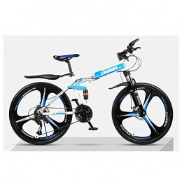 LHQ-HQ vélo LHQ-HQ Sports de Plein air Vélos de Montagne Vélos 21 Vitesses en Alliage en Aluminium léger Cadre de Frein à Disque vélo Pliant Sports de Plein air Mountain Bike (Color : Blue)