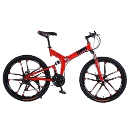 LILIS vélo LILIS Vélo VTT, VTT en Aluminium Vélo VTT Adulte VTT Pliable Route Vélos for Hommes et Femmes 26En Roues Double Vitesse réglable Frein à Disque (Color : Red2, Size : 30 Speed)
