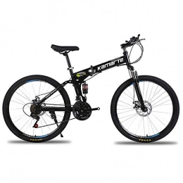 LJ Vélos de montagne pliant LJ Vélo 24-26 pouces VTT, vélo pliant en acier au carbone pour étudiants adultes à vitesse variable, vélo d'extérieur pliant 21-27 vitesses, noir, 24 pouces 24 vitesses, Noir, 24 pouces 24 vitesses