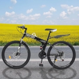 LOYEMAADE vélo LOYEMAADE VTT 26 pouces unisexe avec freins à disque à 21 vitesses, pliable avec fourche avant à ressort, amortisseur arrière