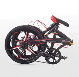 LQ&XL vélo LQ&XL Vélo Homme Adulte VTT Pliant Léger 20 Pouces Urban Fat Bike Bicyclette Ville pour Femme Réglables Selle Comfort, léger, 7 Vitesse, capacité De 110kg / Noir