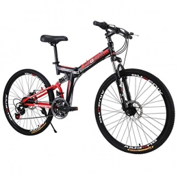 LYRWISHPB Vélos de montagne pliant LYRWISHPB 24 Vitesses Vélo BMX arrière-Amortisseur Pays de VTT Cross Double Disc Brake Sport Vélos Vélo de Montagne Couleur Multiple (Color : Red, Size : 26inch)