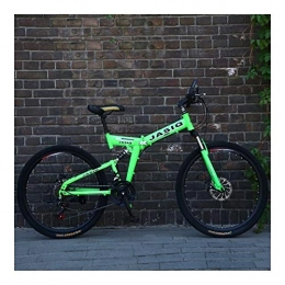 NOLOGO Vélos de montagne pliant NoraHarry Flower 26 pouces 21 vitesses double frein à disque VTT pliant vélo adapté for les adultes Love sports (Color : F green)