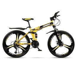 QCLU vélo QCLU Vélo de vélo de Montagne Pliable Fitness en Plein air Vélo à vélo de Loisirs 24 / 26 Pouces 3 Coupe-Cutter, for Homme Femmes Filles garçons (Color : Yellow-A, Taille : 26 inch- 30 Speed)