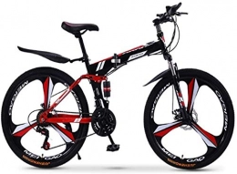Qinmo vélo Qinmo Folding Mountain Bike 21 24 27 30 Speed ? for Les Hommes et Les Femmes Adultes Vitesse Adulte Vlo Double Course (Color : 21speed-24inch)