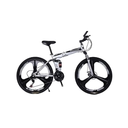 QYTEC vélo QYTEC zxc Vélo pour homme cadre en acier à haute teneur en carbone tout-terrain vitesse variable pliable VTT avec frein à disque absorbant les chocs vélo de route adulte (couleur : blanc)
