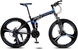 QZ vélo QZ Vlo de Montagne, 26" Folding VTT Speed City Bike vlo en Alliage d'aluminium Roue Double Suspension Absorption des Chocs (Color : Blue, Size : 30 Speed)