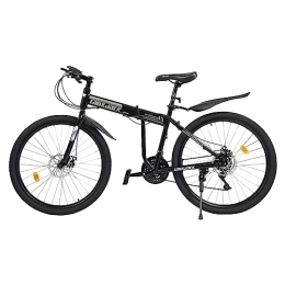 Shaillienn vélo Shaillienn Vélo tout terrain 26 pouces, vélo pliable, vélo de montagne, freins à disque, 21 vitesses, frein à disque de VTT, vélo pliant avec double cadre amortisseur