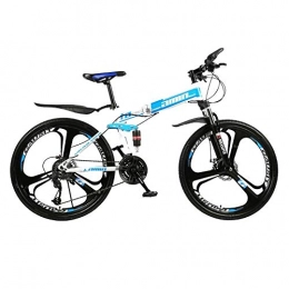 STaemin vélo STaemin Shifter Pliant Racing VTT，Vélo de Montagne Pliable à 21 Vitesses de 24 Pouces, vélo VTT à 3 Roues, vélo de Ville Portable pour étudiants Adultes-Bleu