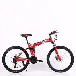 TAURU Vélo d'autoroute de 61 cm, vélo de montagne pliable, vélo de montagne à roue pour homme et femme, vélo de montagne à frein à disque pour femme (27 vitesses, rouge)