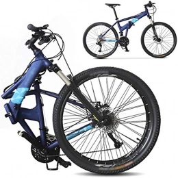 TcooLPE vélo TcooLPE VTT Tout-Terrain, Vélo Pliant Amortisseur de 26 Pouces, Vélo Femme Adulte mâle et Femelle, Vélo de Banlieue Pliable - 27 Vitesses - Frein à Double Disque (Color : Blue)