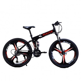 TOPM vélo TOPM Vélo de montagne 26 pouces 21 vitesses - Pliable - Sport - Amortissement des chocs - Vitesse variable - Double frein à disque - Appliquer sur 155 cm en haut (26 pouces) - Noir