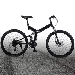 Yolancity Vélos de montagne pliant VTT 26 pouces en acier au carbone - 21 vitesses - Pliable - V-Brakes V-Brakes de trekking - Vélo de fitness - Suspension complète pour garçons, filles, femmes et hommes