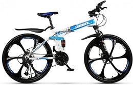 WANGCAI vélo VTT 26 pouces Roue Cadre en acier double suspension Roues Spoke Vlo de route 21 Vitesse Hommes Femmes Ville de banlieue de vlos, parfait for la route ou la salet Trail Touring ( Color : Blue )