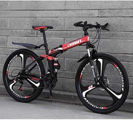 WCY vélo VTT Vélos pliants, 26" 30-Speed ​​Double Frein à disque Suspension Avant anti-glissement, cadre aluminium léger, fourche à suspension 5-27 (Couleur: Rouge, Taille: D) yqaae ( Color : Red , Size : C )