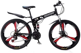 Aoyo vélo VTT Vélos pliants, 27 vitesses Double Frein à disque Suspension Avant anti-glissement, cadre aluminium léger, fourche à suspension, (Color : Black2)