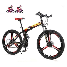 AYDQC Vélos de montagne pliant Vélo compact pliable léger, vélo pliable vélo de 24 pouces pour adultes, vélo de montagne pliante - Vélos de voiture adulte pliant vélo à vélo de bicyclette (couleur: rouge, taille: 27 vitesses) fengo