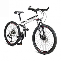 SXXYTCWL vélo Vélo de montagne adulte pliable, roues de 24 / 26 pouces, acier au carbone hautes vélos Outromard, vélo à 24 vitesses Suspension complète MTB engrenages à double disque Bicyclette de montagne (couleur: