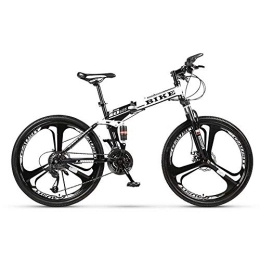 ZXM vélo Vélo de Montagne Pliable 24 / 26 Pouces, vélo VTT avec 3 Roues de Coupe, Blanc