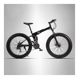 WZLJW Vélos de montagne pliant Vélo de montagne pliable Cadre en acier 24 vitesses Roue à disque mécanique pour homme 66 cm X4.0 Sports et loisirs (couleur : noir, taille : 66 cm) ggsm, Noir , 66 cm