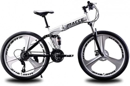 Macro vélo Vélo de montagne pliable Macro 66 cm, VTT avec 3 molettes de découpe, vitesse variable, double amortisseur, blanc, 24 vitesses, 66 cm, 24 vitesses., 66 cm