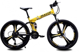 Macro Vélos de montagne pliant Vélo de montagne pliable Macro 66 cm, VTT avec 3 molettes de découpe, vitesse variable, double amortisseur, jaune, 24 vitesses, 66 cm, 24 vitesses., 66 cm