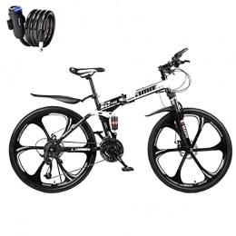 SHANRENSAN Vélos de montagne pliant Vélo de montagne pliable, VTT, vélo de vitesse pour adultes, cadre en acier au carbone, double système d'amortissement des chocs.