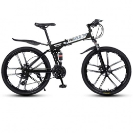 Lxyfc Vélos de montagne pliant Vélo De Montagne VTT Vélo de Montagne VTT, Vélos de montagne pliant, double suspension et double disque de frein, VTT Vélo VTT Tout-Terrain Bike Vélo De Montagne ( Color : Black , Size : 24-speed )