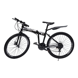 kangten vélo Vélo de montagne vélo de 26 pouces 21 vitesses réglable hauteur montagne ville vélo avec frein à disque pliant bicyclette pour homme et femme (noir et blanc)