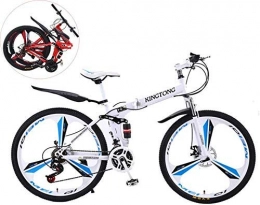 YUHT vélo Vélo de montagne, vélo pliable à double absorption des chocs de 24 pouces, vélo de montagne unisexe en acier à haute teneur en carbone à vitesse variable pour un chemin, un sentier et des montagnes