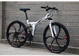 Dirty hamper vélo Vélo de route urbain, vélo de loisirs, vélo de montagne pliable à suspension complète souple vélo vélo vélo vélo cadre en acier carbone double frein à disque, C, 24 inch 24 speed