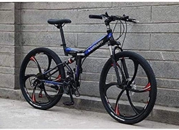 Dirty hamper vélo Vélo de route urbain, vélo de loisirs, vélo de montagne pliable à suspension complète souple vélo vélo vélo vélo cadre en acier carbone double frein à disque, D, 24 inch 27 speed