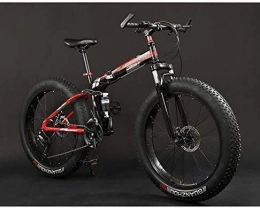 HCMNME vélo Vélo durable de haute qualité Pliant VTT Vélo, Fat Tire à double suspension Vélos MBT, cadre en acier haute teneur en carbone à double disque de frein, pédales en aluminium et les tiges, A, 20 pouces