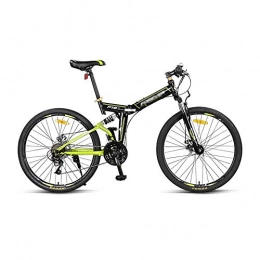 Yuxiaoo vélo Vélo, vélo de montagne à roues épaisses de 26 pouces, vélo à double frein à disque 24 vitesses, pour adultes et adolescents, cadre de choc pliable en acier à haute teneur en carbone, antidérapant