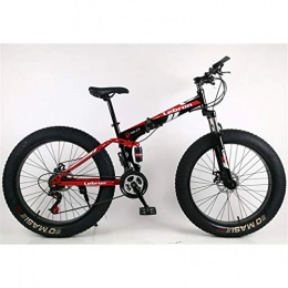 Bbhhyy vélo Vélos Tout-Terrain, Mountain Bike 26 « 7 Vitesse Vélo Plage Voyage Sport Tour Folding 4.0 Super Grand Et Épais Pneus 24 Pouces (Color : Black Red, Size : 26 inches)