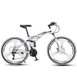 WXXMZY vélo Vélos, VTT Pliables, Cadres en Acier À Haute Teneur en Carbone 21, 24, 27, 24 Et 26 Pouces, Vélos Étudiants, (Color : White, Size : 24 inch 26 inch)