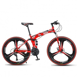 WXXMZY vélo WXXMZY Vélos, VTT Pliables, Cadres en Acier À Haute Teneur en Carbone 21, 24, 27, 24 Et 26 Pouces, Vélos Étudiants, (Color : Red, Size : 21 Speed)