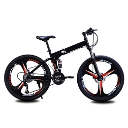 WYZDQ vélo WYZDQ 24 / 26 Pouces Speed ​​Shock Mountain vélo Pliant vélo Hommes 21 / 24 / 27 Absorbeur Mesdames vélo Portable, Black 21 Speed, 24 inches