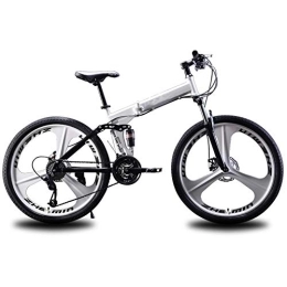 WYZDQ vélo WYZDQ 24 / 26 Pouces Speed ​​Shock Mountain vélo Pliant vélo Hommes 21 / 24 / 27 Absorbeur Mesdames vélo Portable, White 21 Speed, 24 inches