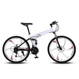 WYZDQ Vélos de montagne pliant WYZDQ Vélo Portable pour Hommes, Adulte Pliant à Vitesse Variable de vélo de Montagne, et Avant l'absorption des Chocs arrière, Blanc, 24 Speed